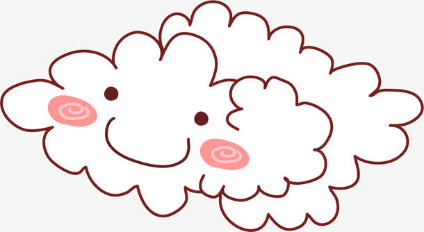 卡通白色云朵装饰图案免抠