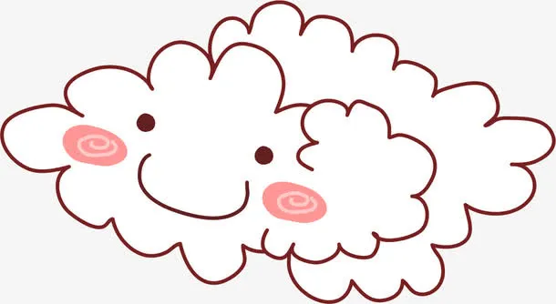 卡通白色云朵装饰图案免抠