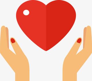 双手托起的爱心免抠