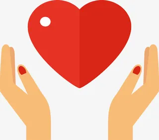 双手托起的爱心免抠