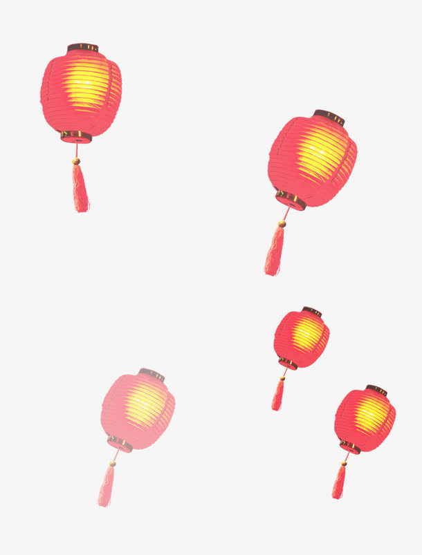 漂浮的红灯笼免抠