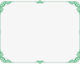 绿色花纹边框矢量图免抠