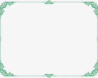 绿色花纹边框矢量图免抠