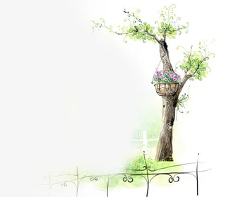 春天绿色植物免抠