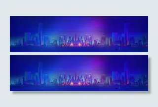 城市夜景紫色背景素材高清