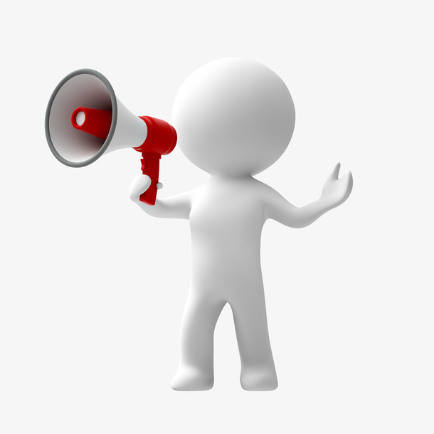 免抠图透明底3d小人喇叭免抠手绘/卡通卡通元素