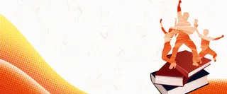 奋战高考书本人物剪影大气背景高清