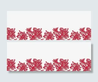 中国风红色花纹底纹免抠