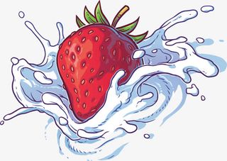 美味的草莓牛奶免抠