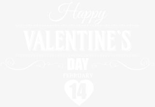 情人节快乐花体字白色带爱心免抠