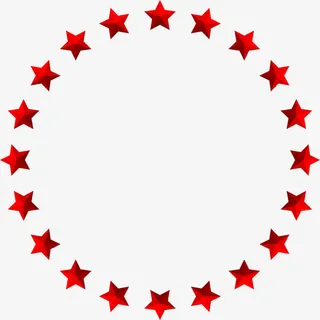 红色简约星星圆圈免抠