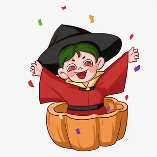 万圣节木桶魔法师免抠