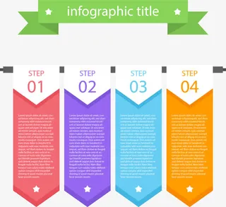 矢量手绘步骤图免抠