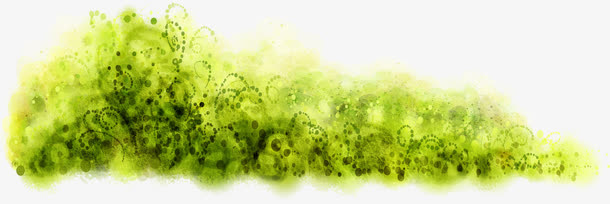 绿色梦幻手绘草地免抠