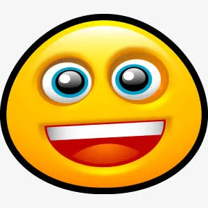 笑脸露齿而笑面对快乐有趣的微笑免抠