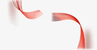 红色手绘弧线时尚免抠