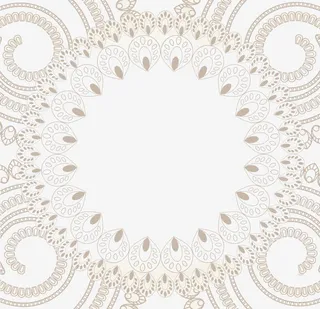 中秋节手绘棕色花纹免抠