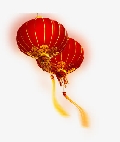 发光漂浮的灯笼免抠