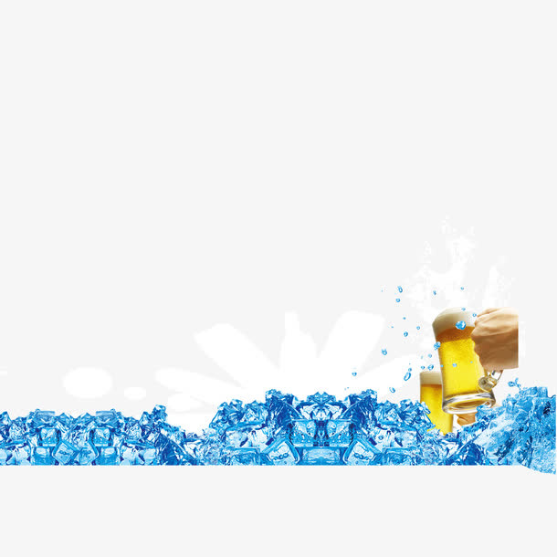 夏天啤酒海报元素免抠