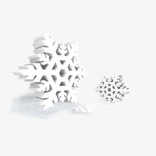 立体雪花免抠