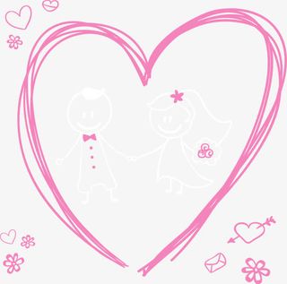 卡通新娘和新郎免抠