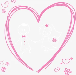 卡通新娘和新郎免抠