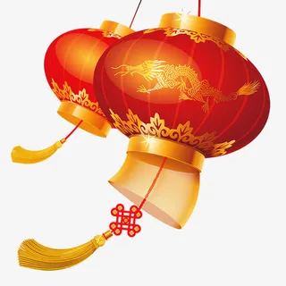 狗年红色喜庆春节海报免抠