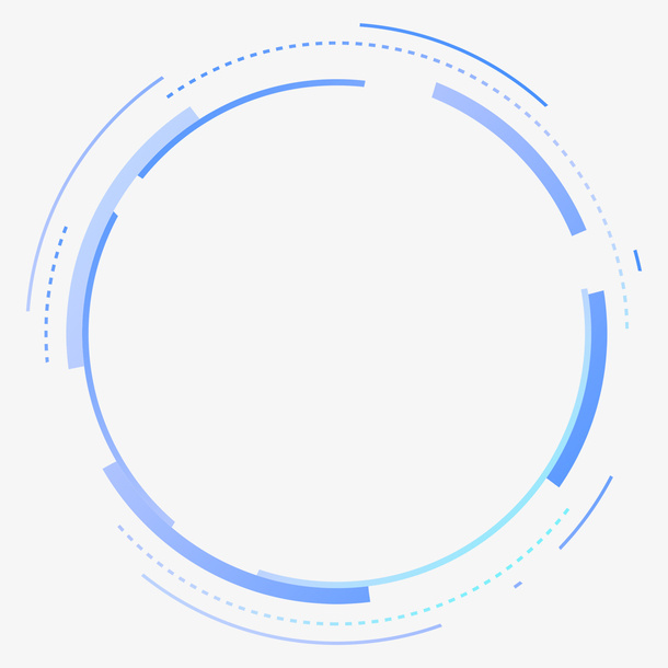 蓝色简约科技圆圈免抠