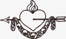 卡通箭穿心七夕情人节免抠