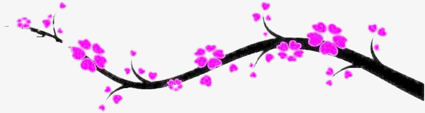 一只紫色的梅花，免抠