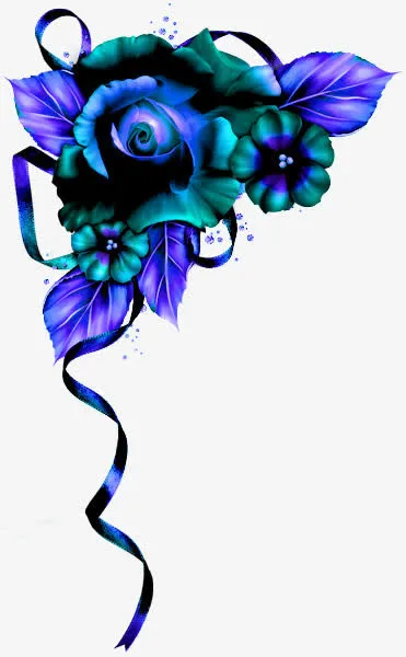 蓝色玫瑰免抠