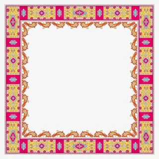 红色唯美藏式边框免抠