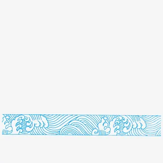 边框浪花中式边框中国风边框免抠