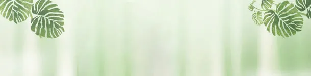 手绘绿叶标题装修免抠