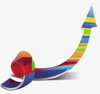 彩色旋转箭头装饰图案免抠