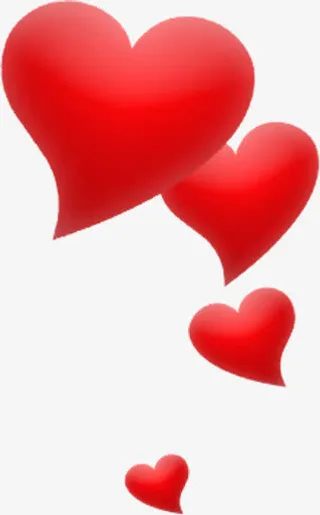 红色高光心形气球免抠