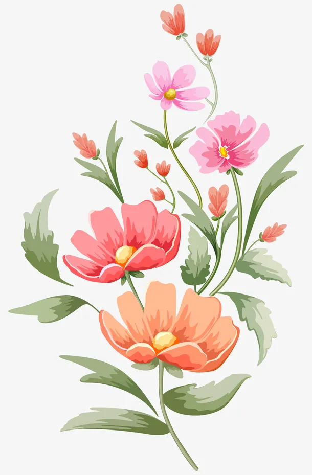 春季盛开的鲜花1免抠
