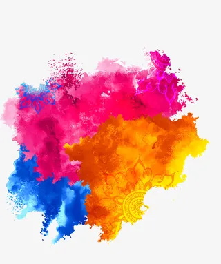 多彩清新水彩免抠