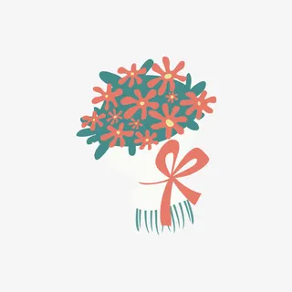 一束红绿色鲜花免抠