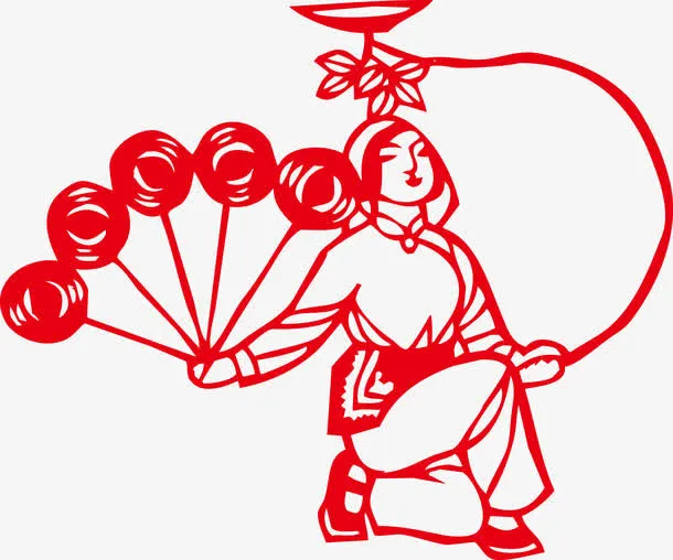 人物剪纸免抠
