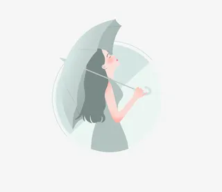 38妇女节手绘优雅女神免抠