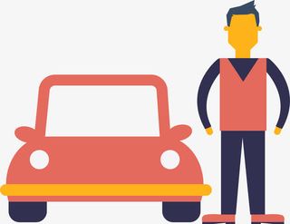手绘扁平卡通出租车插画免抠手绘/卡通卡通元素