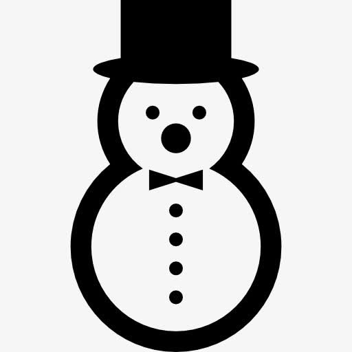 雪人与优雅的帽子和一个弓图标免抠