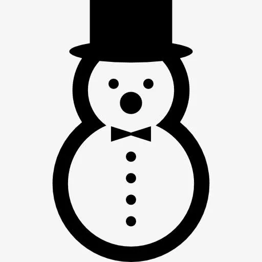 雪人与优雅的帽子和一个弓图标免抠