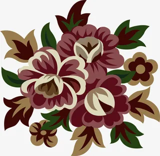 矢量复古手绘牡丹花免抠