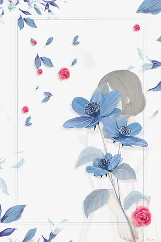 极简小清新美容院促销海报背景