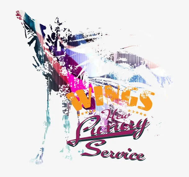 彩色碎片组成狗形状免抠