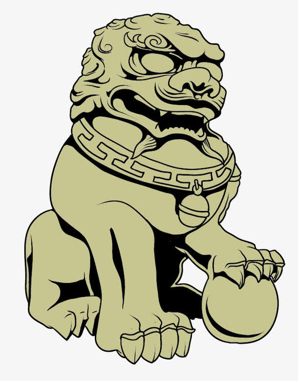 石狮矢量元素免抠