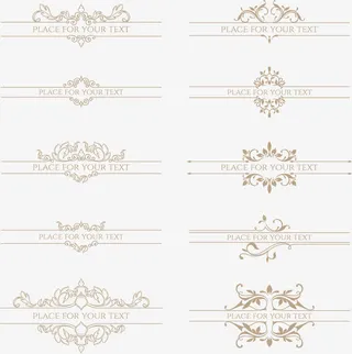 矢量古典花纹素材免抠