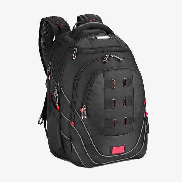 商务多功能双肩包免抠